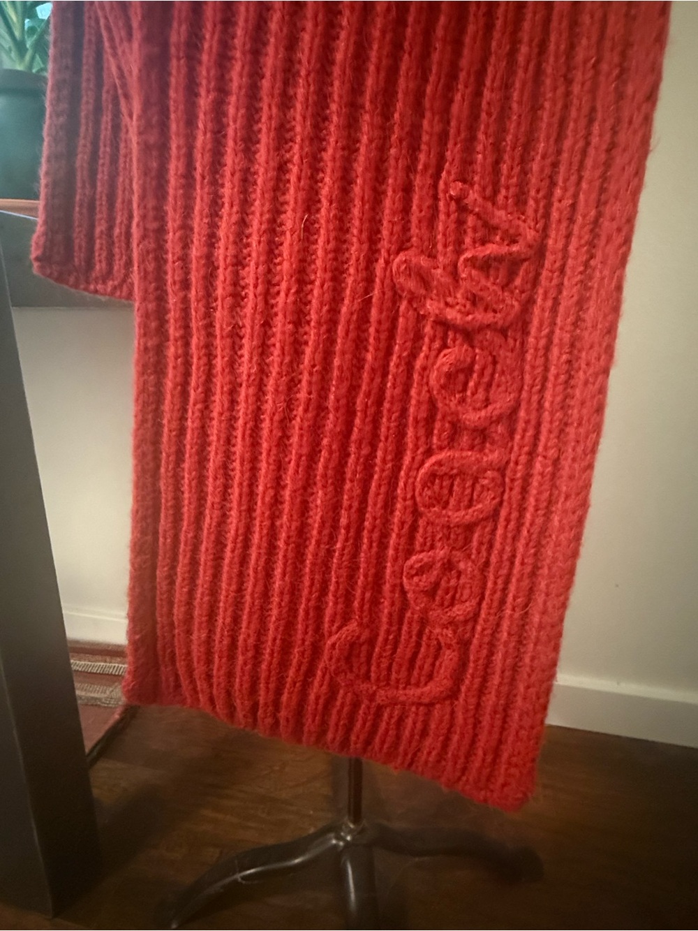 Coach Alpaca Wool Blend Matching Beanie & Scarf- Red - Picture 10 of 10